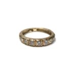 Diamond ten stone half eternity ring