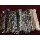Dunhill silk ties new in cellophane. Designs include paisley, stripes, heraldic, dots etc....