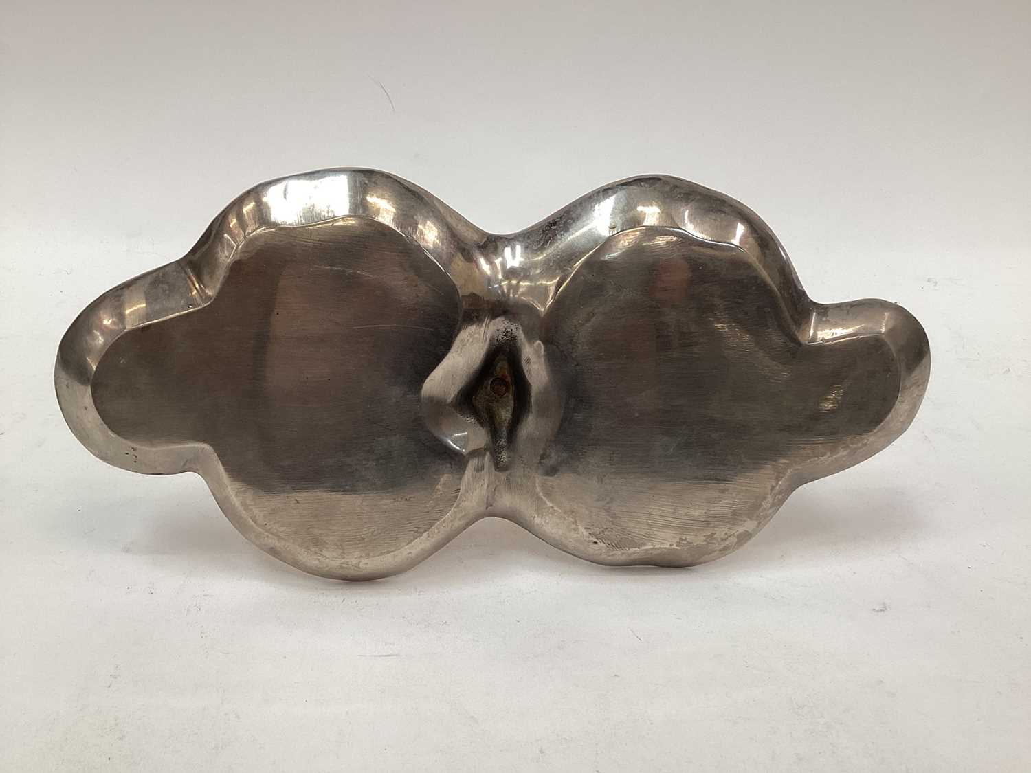 Silver plated on brass dish with nude female - Image 8 of 8