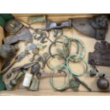 Good group of metalware antiquities, metal detecting finds etc, including some post-mediaeval