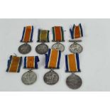 Collection of seven First World War War medals named to 90468 GNR. S. Law. R.A., 80064 DVR. E. Broad