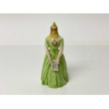 Rare Royal Worcester Diffidence figural candle snuffer, based on Jenny Lind, 11cm high