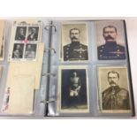 Postcard album of War memorials and other First World War interest cards