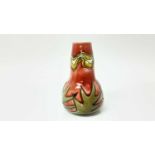 Minton red and green glazed Secessionist vase, 12.5cm high