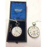 Victorian silver ladies fob watch Birmingham 1877