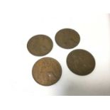 G.B. - George VI bronze Pennies 1951 x 4 AVF-GVF (N.B. Very scarce) (4 coins)