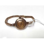 Vintage 9ct rose gold ladies wristwatch on 9ct rose gold bracelet