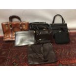 Three Waldybag Handbags, large expanding Waldybag bag, two Jane Shilton bags and one other Kelly sty