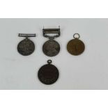 First World War and later medal trio comprising War and Victory medals named to 9535 PTE. V. B. Hinn