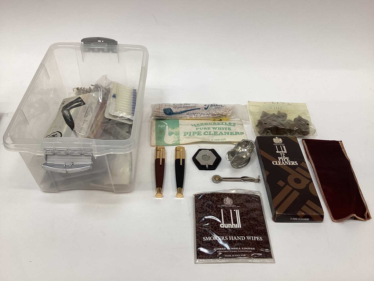 Dunhill pipe rest, two Parker combination lighters / pipe tampers, Dunhill cigar cutter, and other s - Image 2 of 9