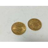 Switzerland - Gold 20 Francs 1935 x 2 GEF-AU (2 coins)