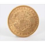 U.S. - Gold Liberty $20 (Double eagle) 1852 (N.B. Obv: Reverse field marks & scratches noted) otherw