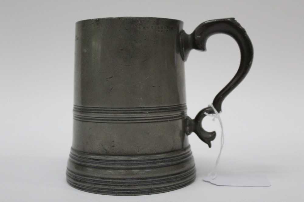 Victorian pewter tankard by Watts & Harton, London, engraved Borough Regatta, 14th Aug, 1854, R.O. D