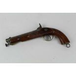 Victorian percussion cavalry carbine bore pistol with lock marked Crowned EIG and '1867 Birmingham',