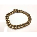 9ct gold chunky curb link chain bracelet