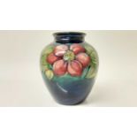 Moorcroft vase decorated in the Clematis pattern