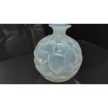 Rene Lalique Ormeaux pattern opalescent glass vase, signed on base, 17cm high