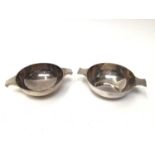 Two contemporary silver quaiches