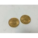 Switzerland - Gold 20 Francs 1935 x 2 GEF-AU (2 coins)