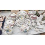 Extensive Spode Romany service for six place settings (one coffee can missing)