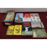 Six boxes of cricket books and magazines, including Ian Botham, Andrew Flintoff and Michael Vaughan,