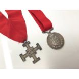Cinque Ports silver medallion and a silver Masonic cross jewel (2)