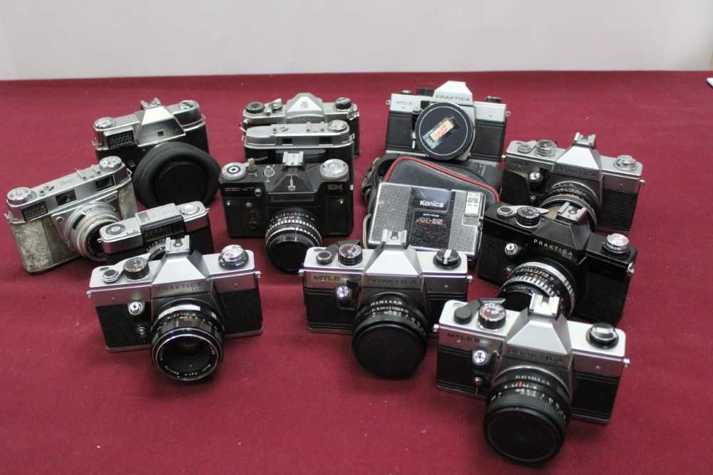 Group of cameras and lenses, including several Praktica, Kodak Retinas, Bolex cine camera, etc - Image 3 of 26