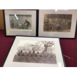 Lot framed Vintage motoring advertisements and framed motor racing posters ( mostly reproduction)