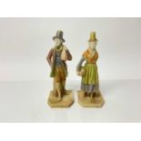 Two Royal Worcester figures - Welsh lady and Welsh gentlemen, 17cm high