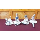 Four Lladro porcelain figures of ballerinas