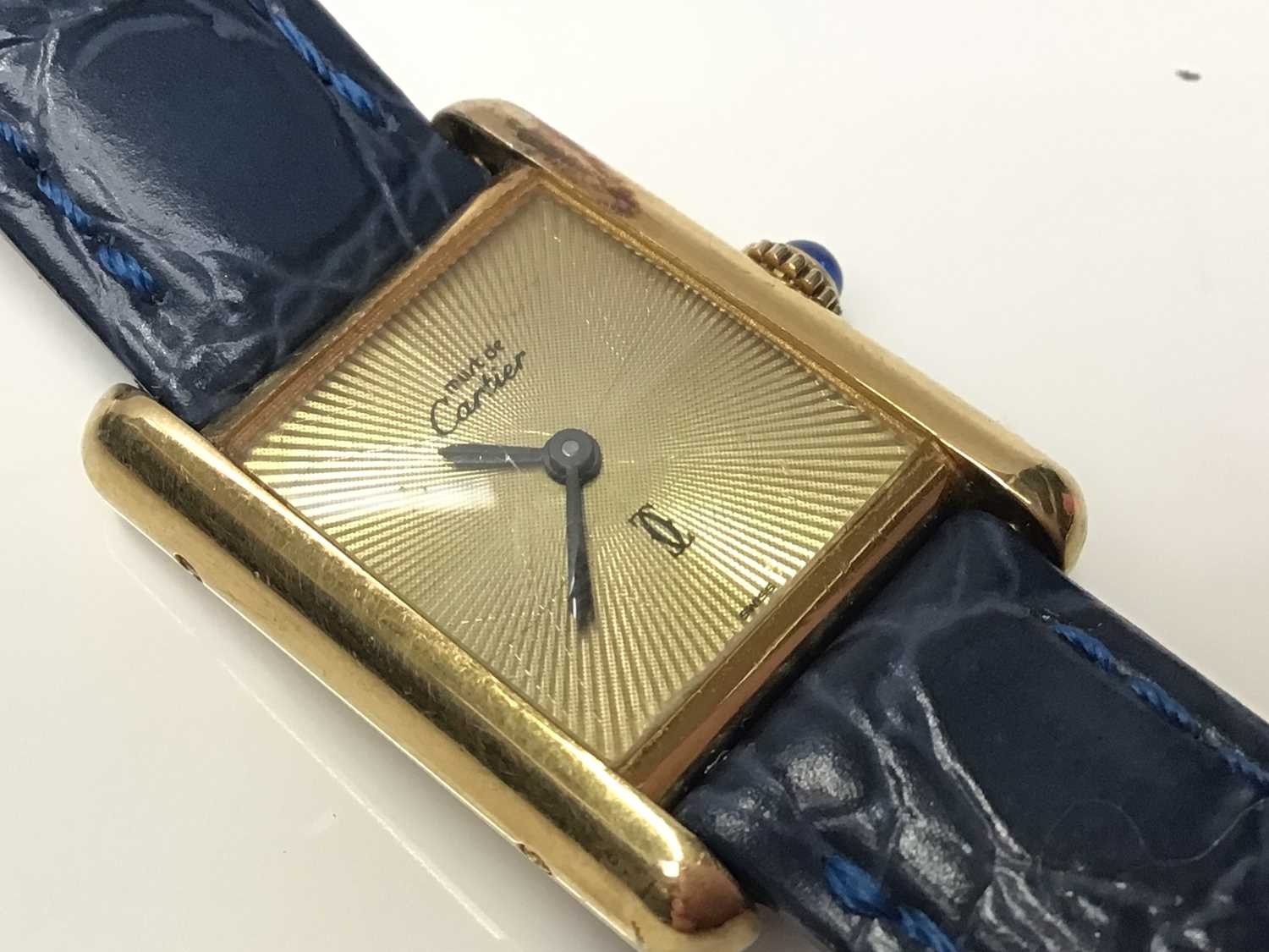 Ladies Cartier Must de Cartier silver gilt tank wristwatch - Image 6 of 7