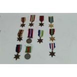 Collection of Second World War campaign medals comprising 1939 - 1945 Star, Atlantic Star, Italy Sta