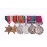 Second World War and later medal group comprising 1939 - 1945 Star, Burma Star, Defence and War meda