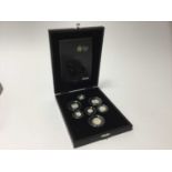 G.B. - Royal Mint silver proof piedfort seven coin set 'The Royal Shield of Arms' 2008 (N.B. Cased w