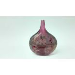 Isle of Wight pink azurene glass fish vase