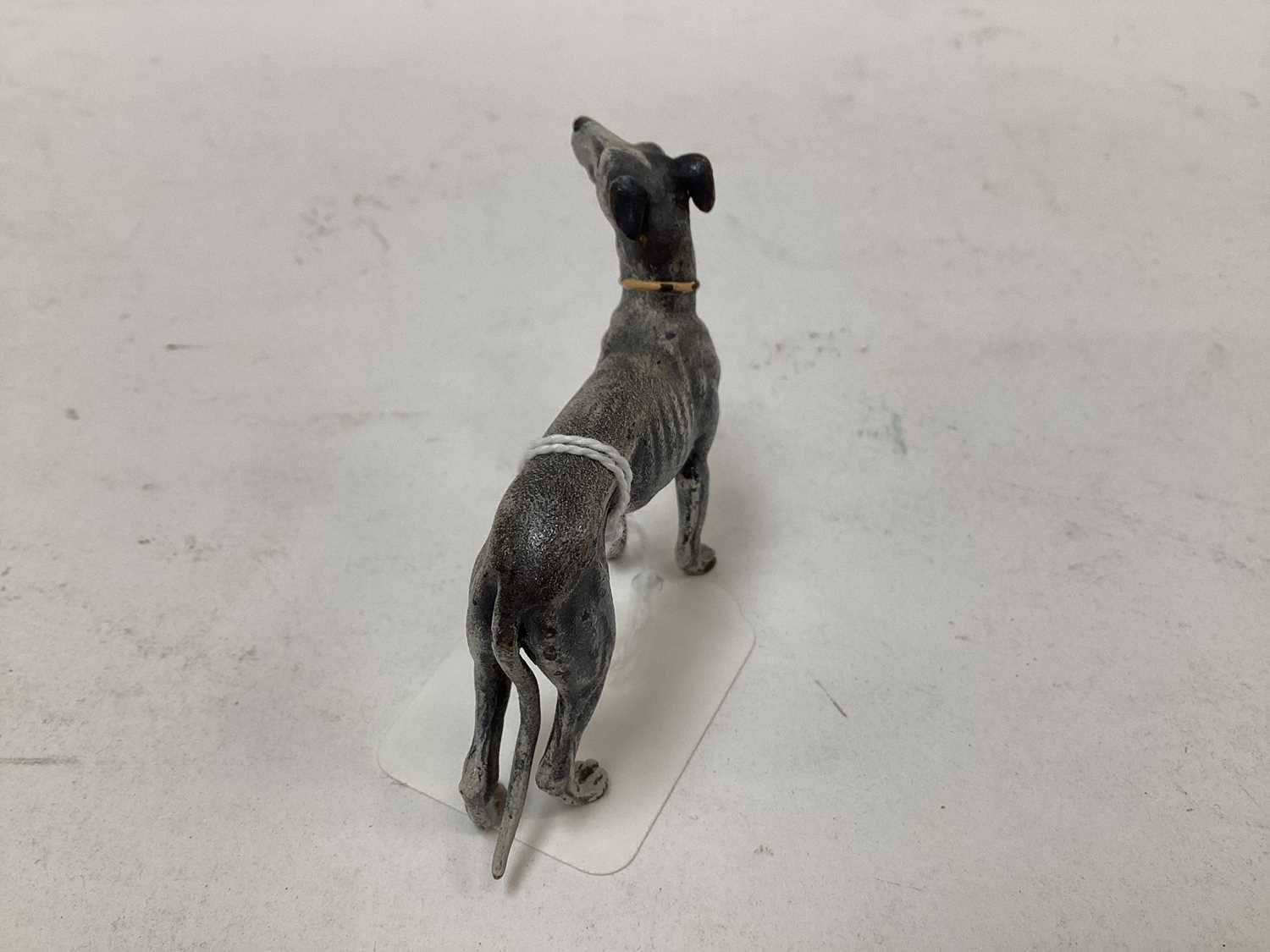 Cold painted bronze model of a greyhound, signed with the mark for Frank Bergmann, 5.5cm high - Image 5 of 7