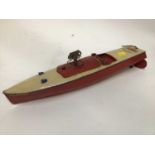 Hornby clockwork speedboat, together with an antique doll