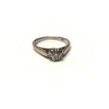 18ct white gold diamond single stone ring