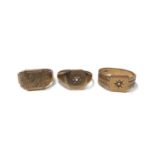 Three 9ct gold signet rings