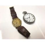 Longines Quartz wristwatch and a silver cased pocket watch