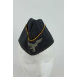 Second World War Nazi Luftwaffe side cap with yellow piping