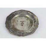 Zeppelin Interest- 1930's German silver plated plate, engraved 'Deutsche Zeppelin - Reederei, G.M.B.