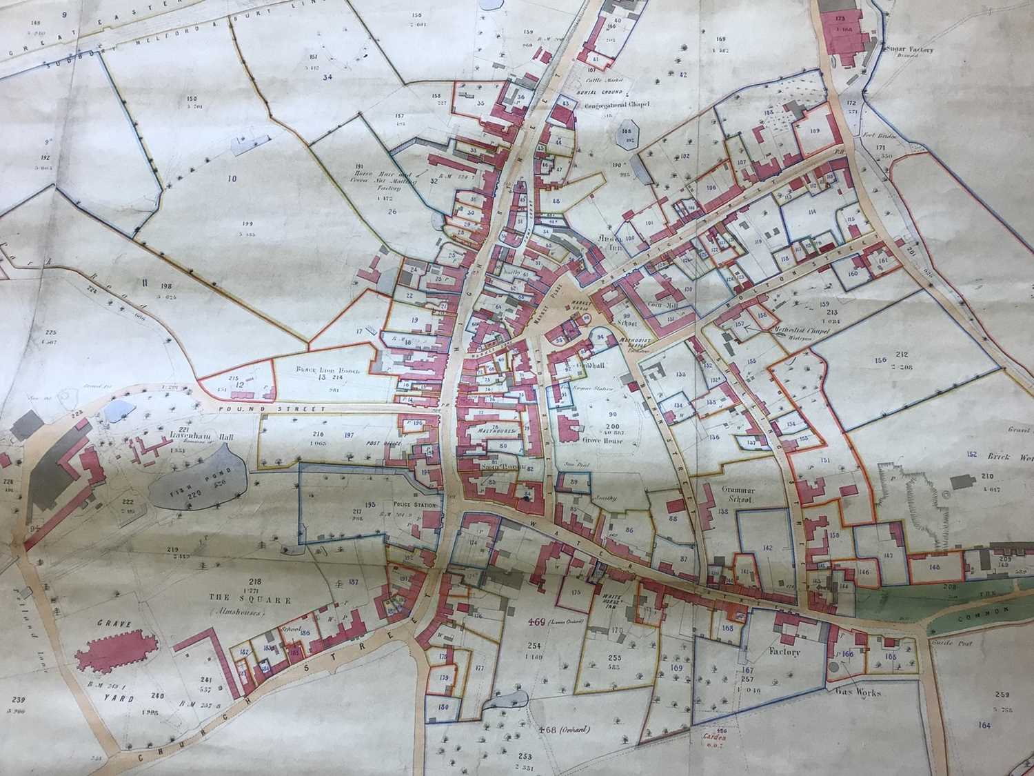 Two very large roll-up canvas maps, one of the Manor of Lavenham - Image 5 of 12