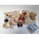 Steiff Group of small bears and toys, unboxed and no certificates. Including Diamond 035715, 6705
