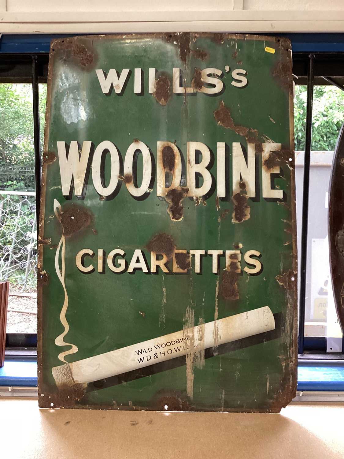 Vintage enamel advertising Wills Woodbine sign