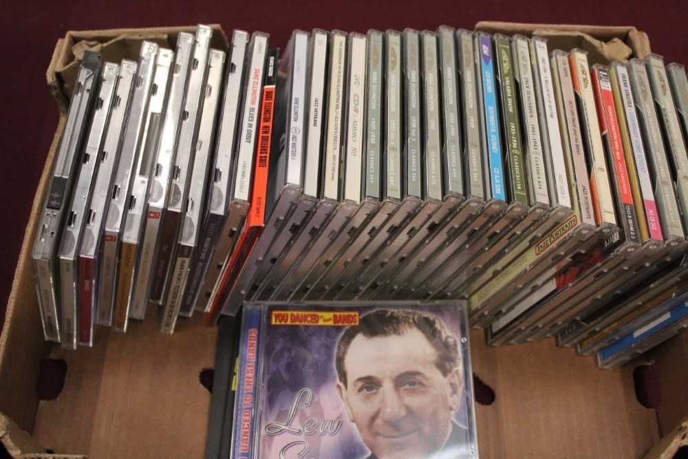 Two boxes of Jazz CDs and cassettes, including Duke Ellington and Louis Armstrong - Image 2 of 3
