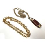 9ct gold belcher chain and 9ct gold pendant on chain