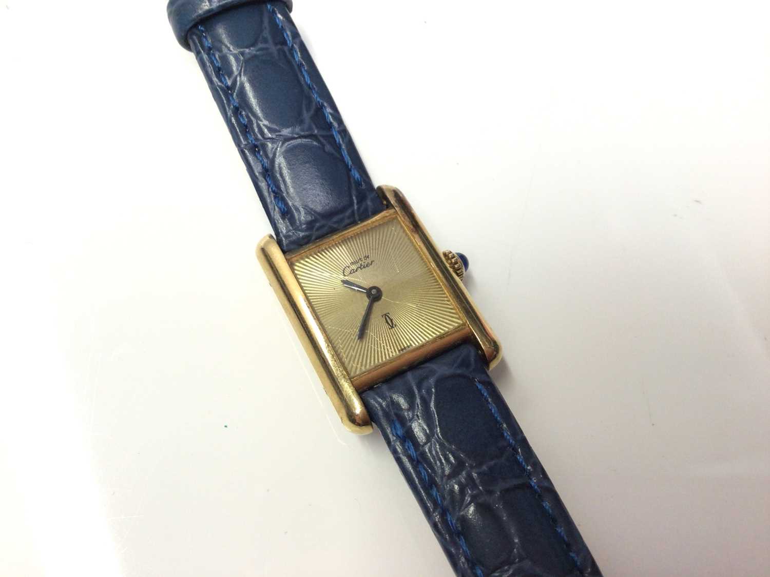 Ladies Cartier Must de Cartier silver gilt tank wristwatch - Image 2 of 7