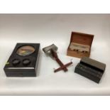 Underwood & Underwood stereoscopic viewer and boxed set of South African War cards, together with tw