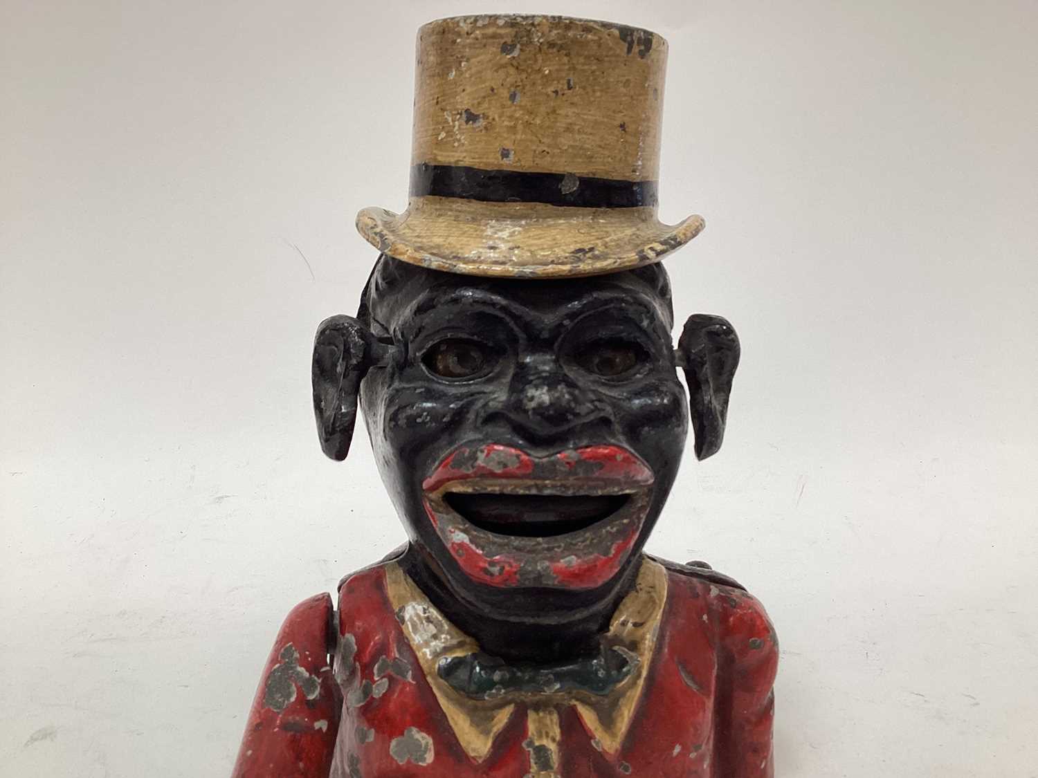1920s/30s Starkie’s cast alloy “Gentleman with Top Hat” mechanical money box, with moveable arm, ton - Image 4 of 8